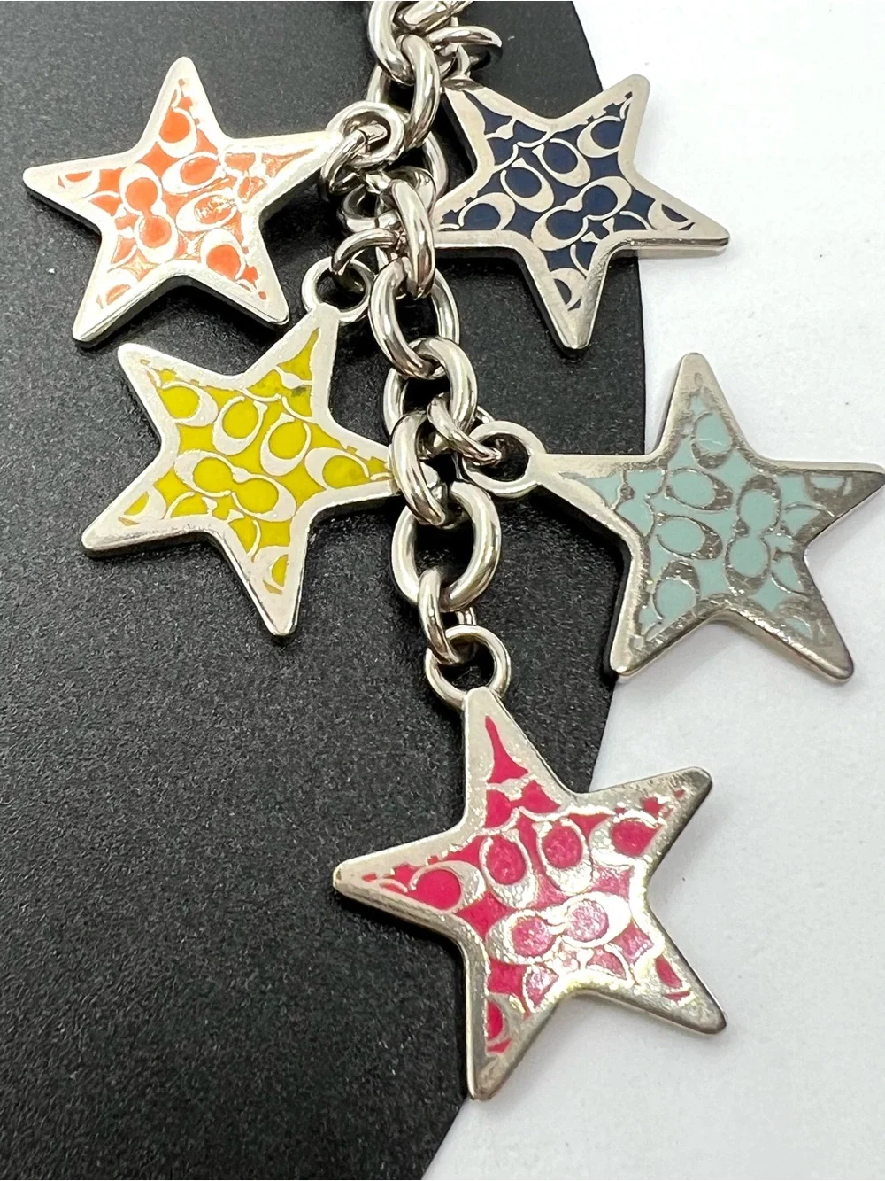 Coach Vintage Y2K Signature C Enamel Star Cluster Bag Charm Phone Strap